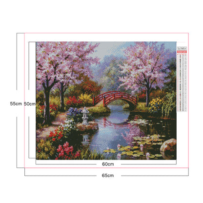 Small Bridge And Flowing Water - Full Square Drill Diamond Painting 60*50CM