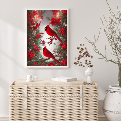 Cardinal Bird - Full Round Drill Diamond Painting 30*40CM