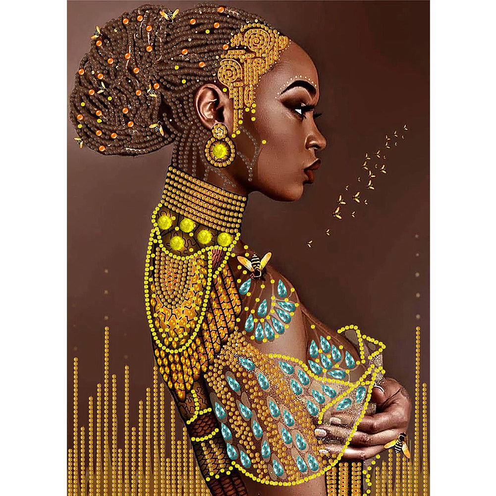 Indian Woman - Special Shaped Drill Diamond Painting 30*40CM