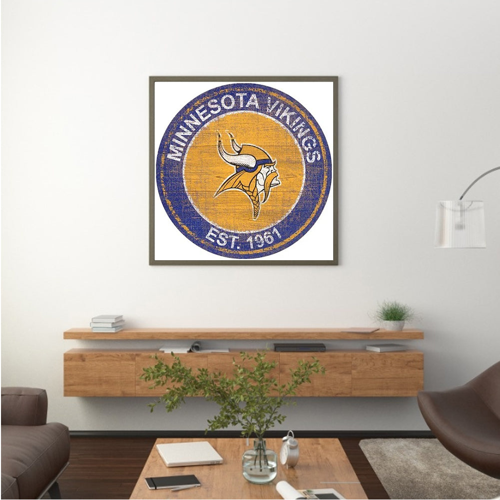 Minnesota Vikings Football Team - Full Round Drill Diamond Painting 40*40CM