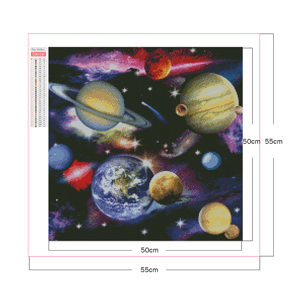 Cosmic Planet - Full Square Drill Diamond Painting 50*50CM