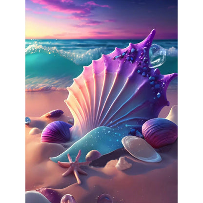 Beach Scenery - Full Round Drill Diamond Painting 30*40CM