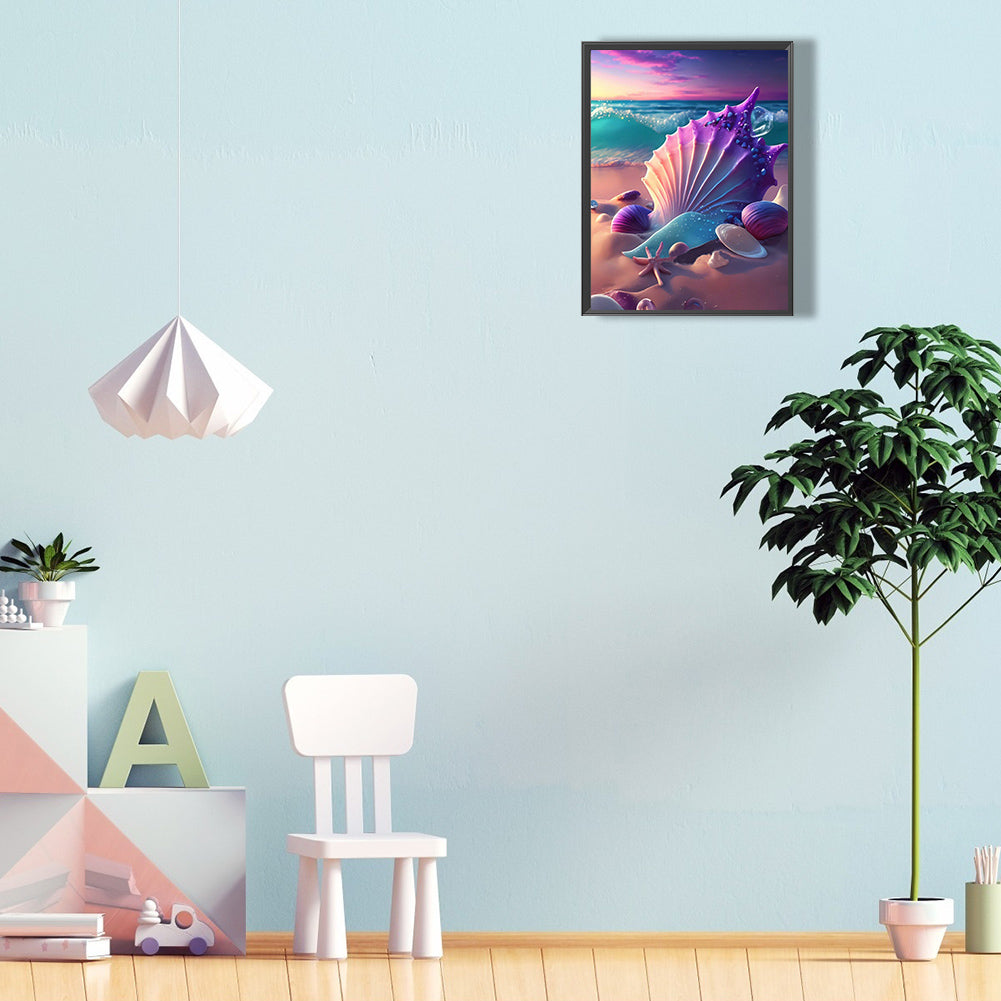 Beach Scenery - Full Round Drill Diamond Painting 30*40CM