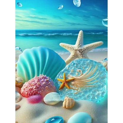Beach Scenery - Full Round Drill Diamond Painting 30*40CM