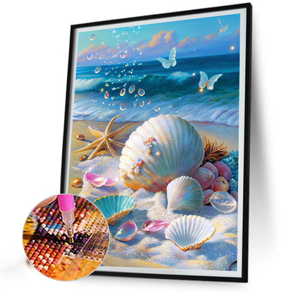 Beach Scenery - Full Round Drill Diamond Painting 30*40CM