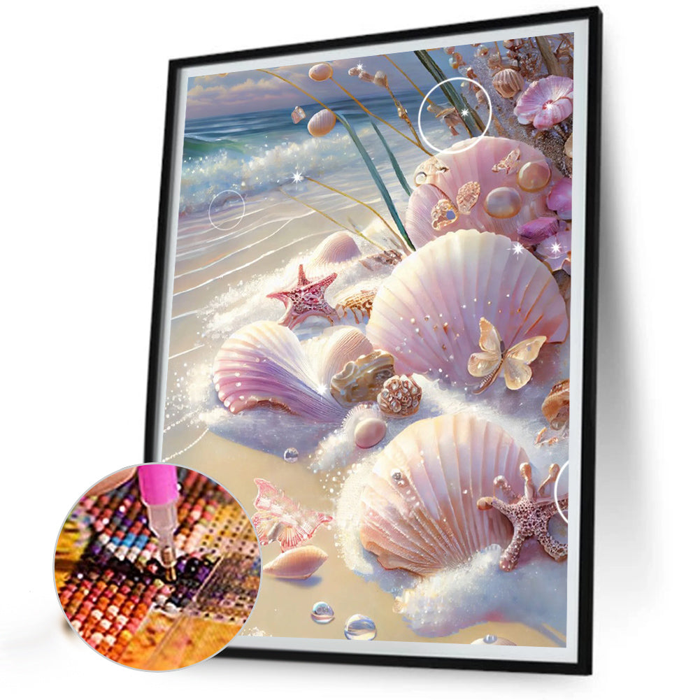 Beach Scenery - Full Round Drill Diamond Painting 30*40CM