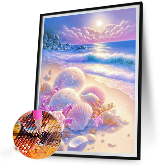 Beach Scenery - Full Round Drill Diamond Painting 30*40CM