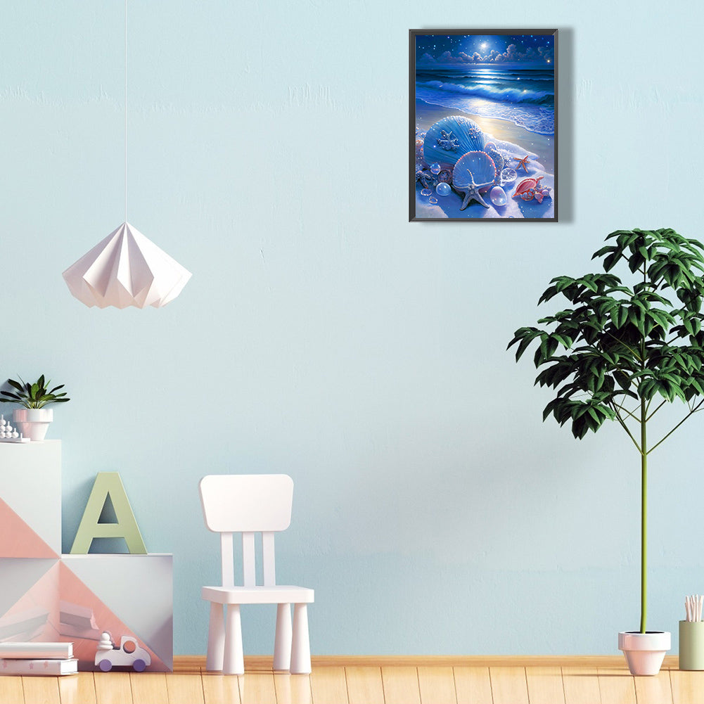 Beach Scenery - Full Round Drill Diamond Painting 30*40CM