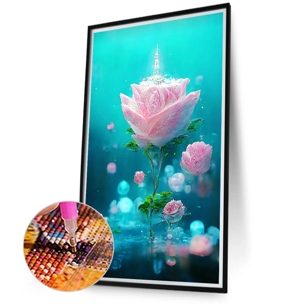 Pink Crystal Flower - Full Round Drill Diamond Painting 40*70CM