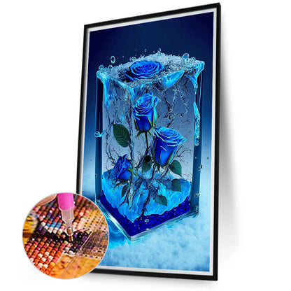 Eternal Blue Rose - Full Round Drill Diamond Painting 40*70CM