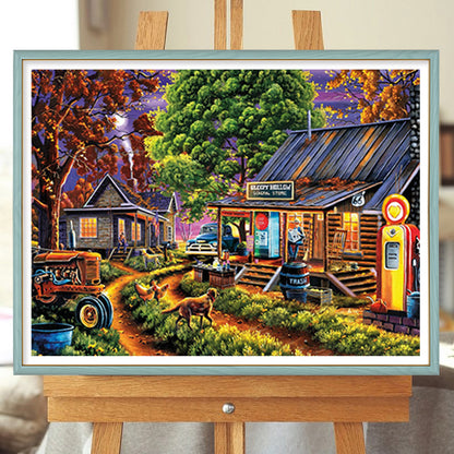Small Town Grocery Store - Full Round Drill Diamond Painting 60*50CM
