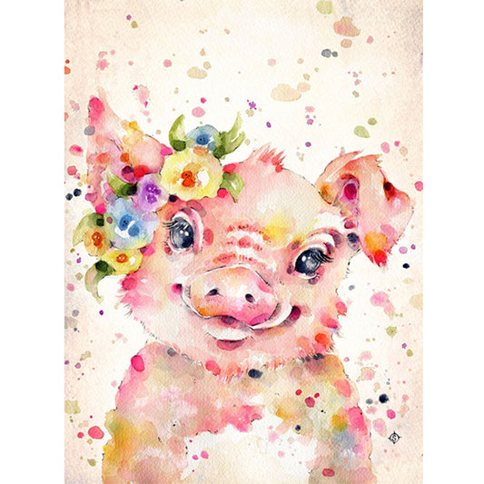Cartoon Pig - Full Round Drill Diamond Painting 30*40CM