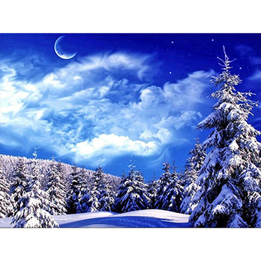 Snow Fir Forest - Full Round Drill Diamond Painting 40*30CM