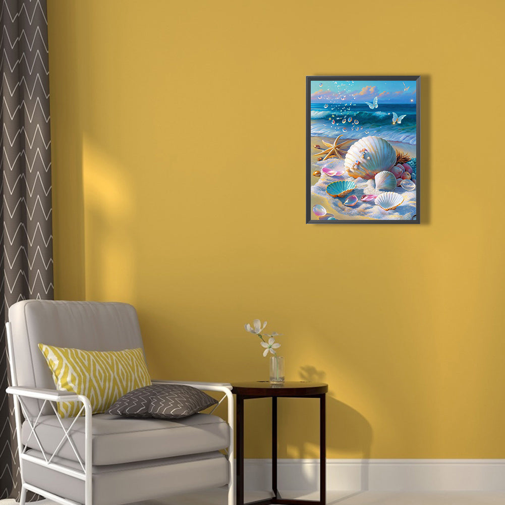 Beach Scenery - Full Round Drill Diamond Painting 30*40CM