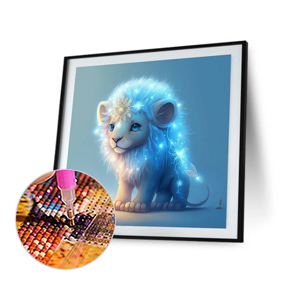 Glowing Lion Cub - Full Round Drill Diamond Painting 30*30CM