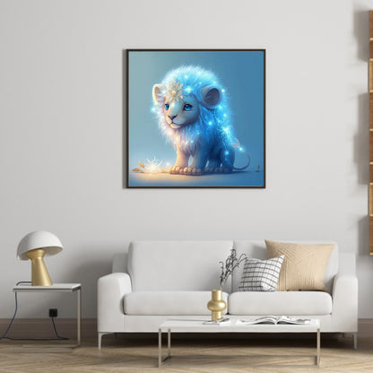 Glowing Lion Cub - Full Round Drill Diamond Painting 30*30CM