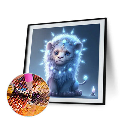 Glowing Lion Cub - Full Round Drill Diamond Painting 30*30CM