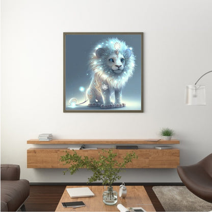 Glowing Lion Cub - Full Round Drill Diamond Painting 30*30CM