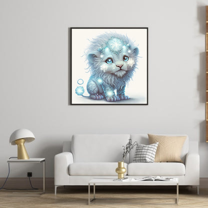 Glowing Lion Cub - Full Round Drill Diamond Painting 30*30CM