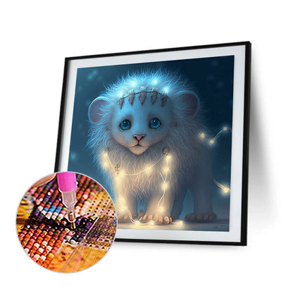 Glowing Lion Cub - Full Round Drill Diamond Painting 30*30CM