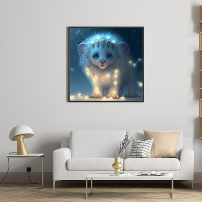 Glowing Lion Cub - Full Round Drill Diamond Painting 30*30CM