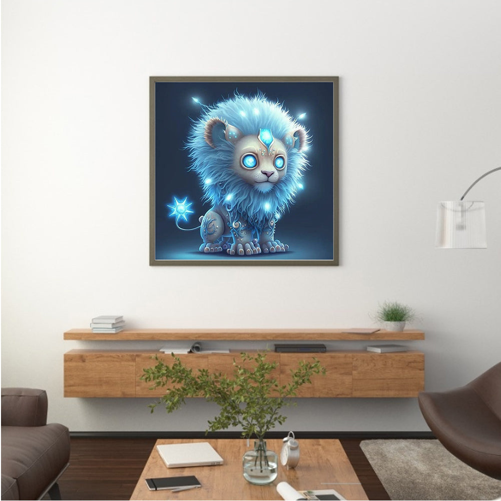 Glowing Lion Cub - Full Round Drill Diamond Painting 30*30CM