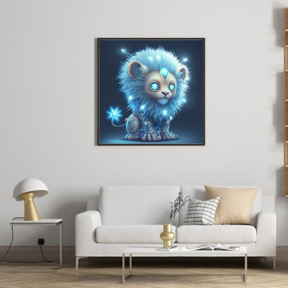 Glowing Lion Cub - Full Round Drill Diamond Painting 30*30CM