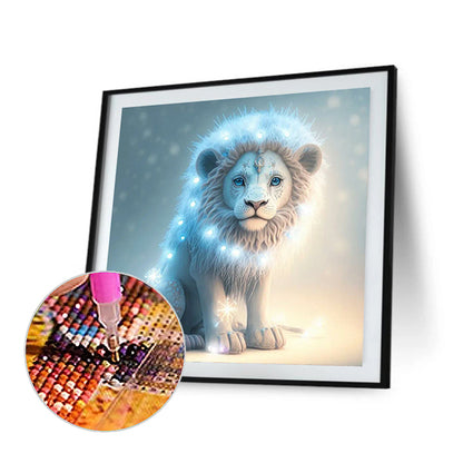 Glowing Lion Cub - Full Round Drill Diamond Painting 30*30CM