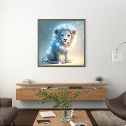 Glowing Lion Cub - Full Round Drill Diamond Painting 30*30CM