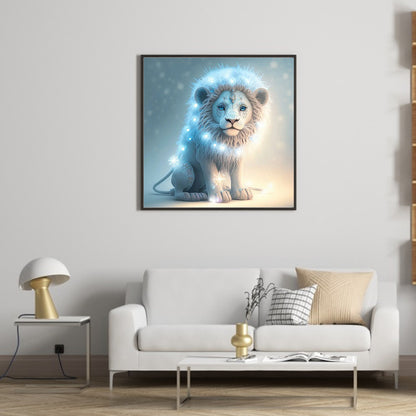 Glowing Lion Cub - Full Round Drill Diamond Painting 30*30CM