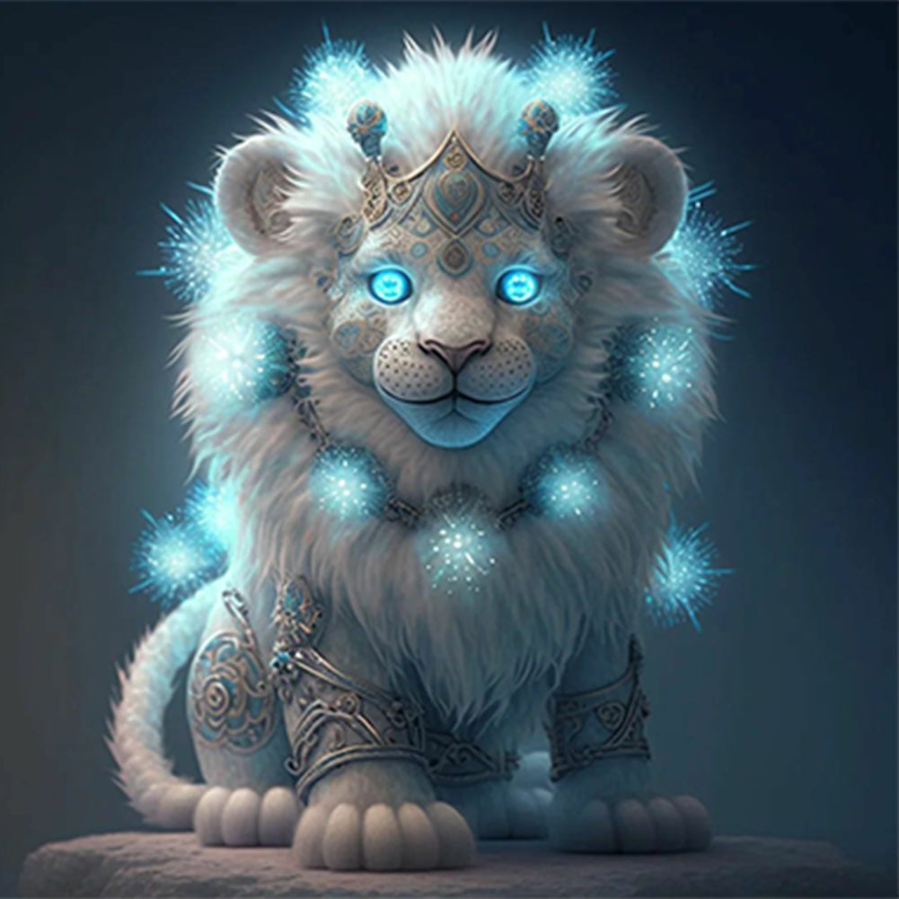 Glowing Lion Cub - Full Round Drill Diamond Painting 30*30CM