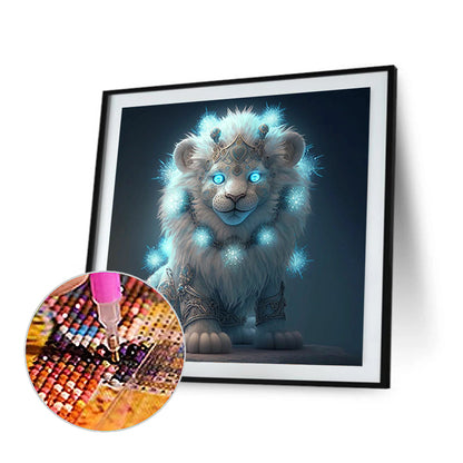 Glowing Lion Cub - Full Round Drill Diamond Painting 30*30CM