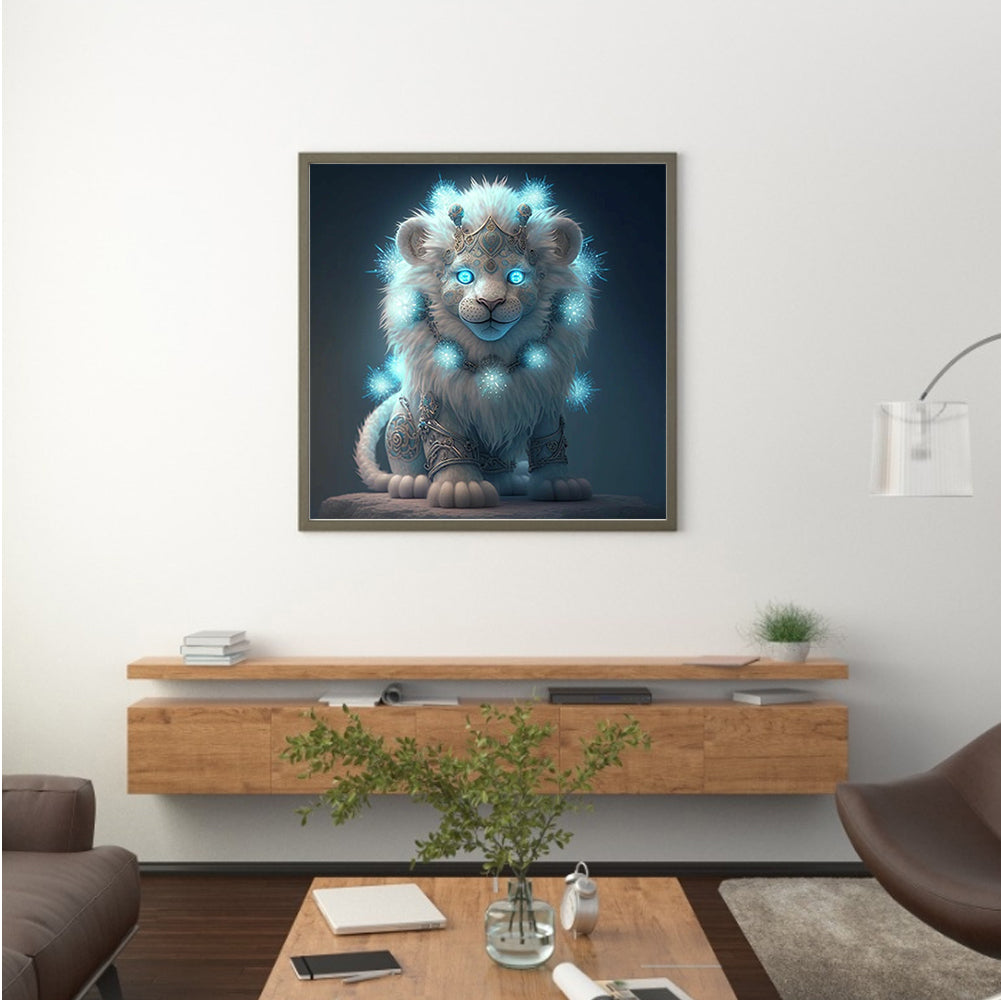 Glowing Lion Cub - Full Round Drill Diamond Painting 30*30CM