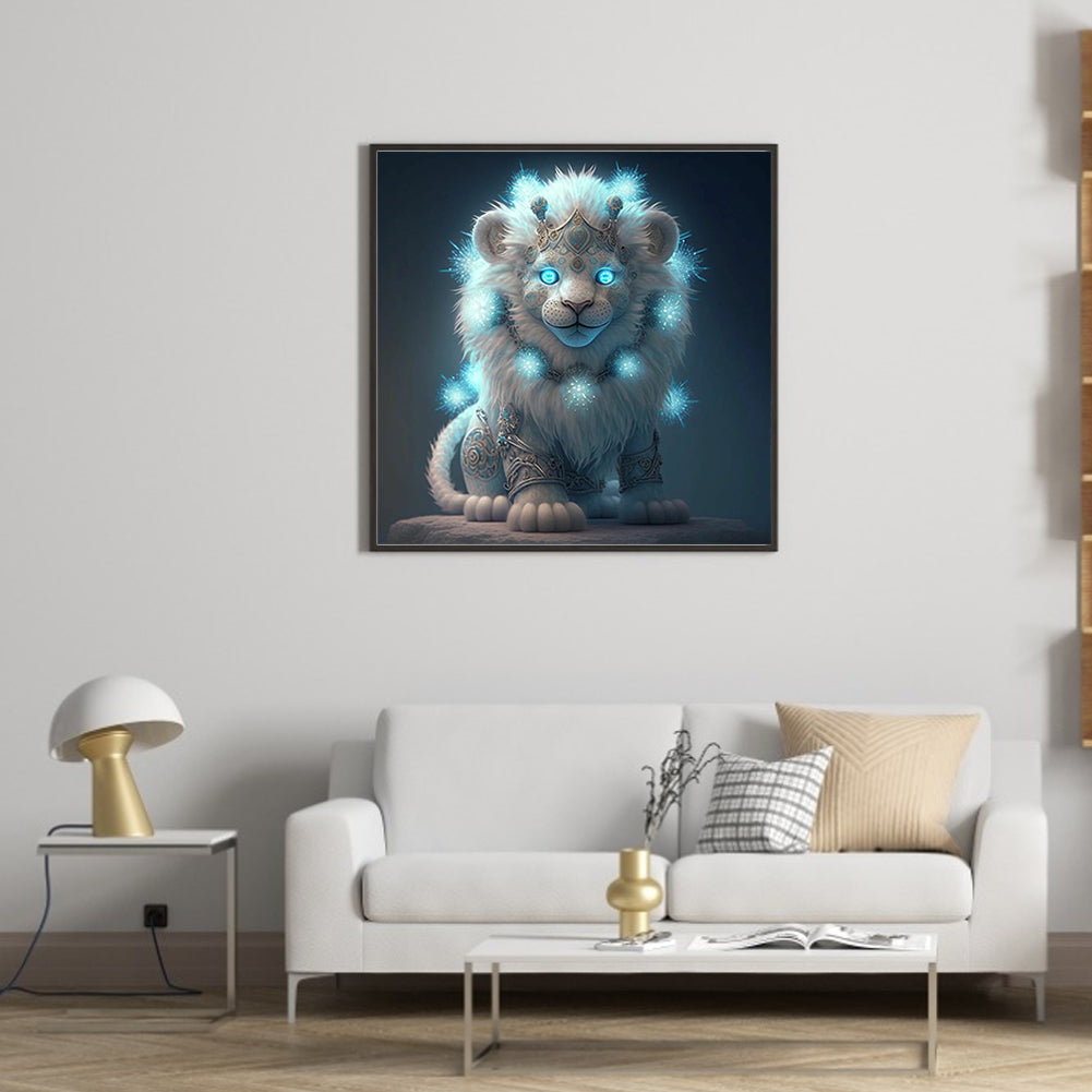 Glowing Lion Cub - Full Round Drill Diamond Painting 30*30CM