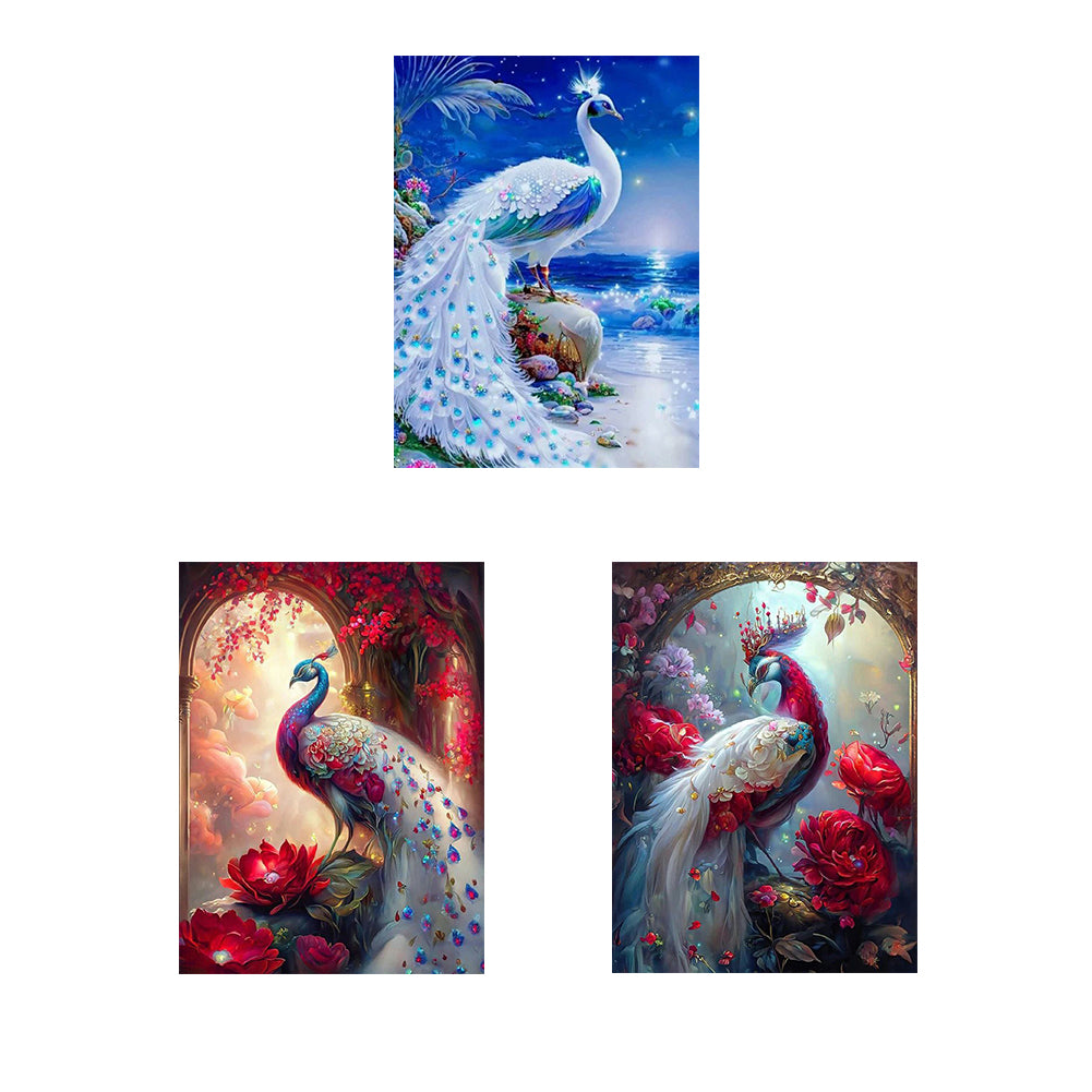 Gorgeous Peacock - Full Round Drill Diamond Painting 30*40CM