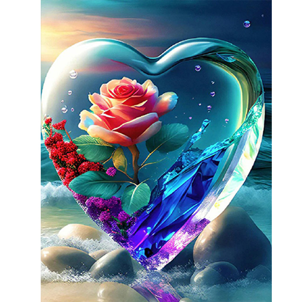 Beach Heart - Full Round Drill Diamond Painting 30*40CM
