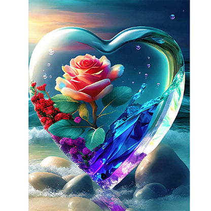 Beach Heart - Full Round Drill Diamond Painting 30*40CM