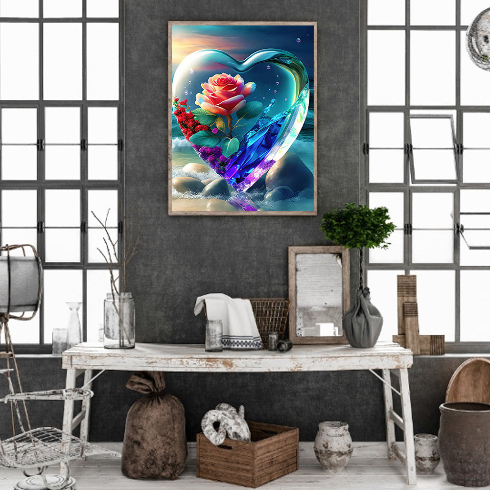 Beach Heart - Full Round Drill Diamond Painting 30*40CM
