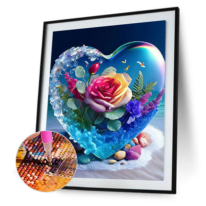 Beach Heart - Full Round Drill Diamond Painting 30*40CM