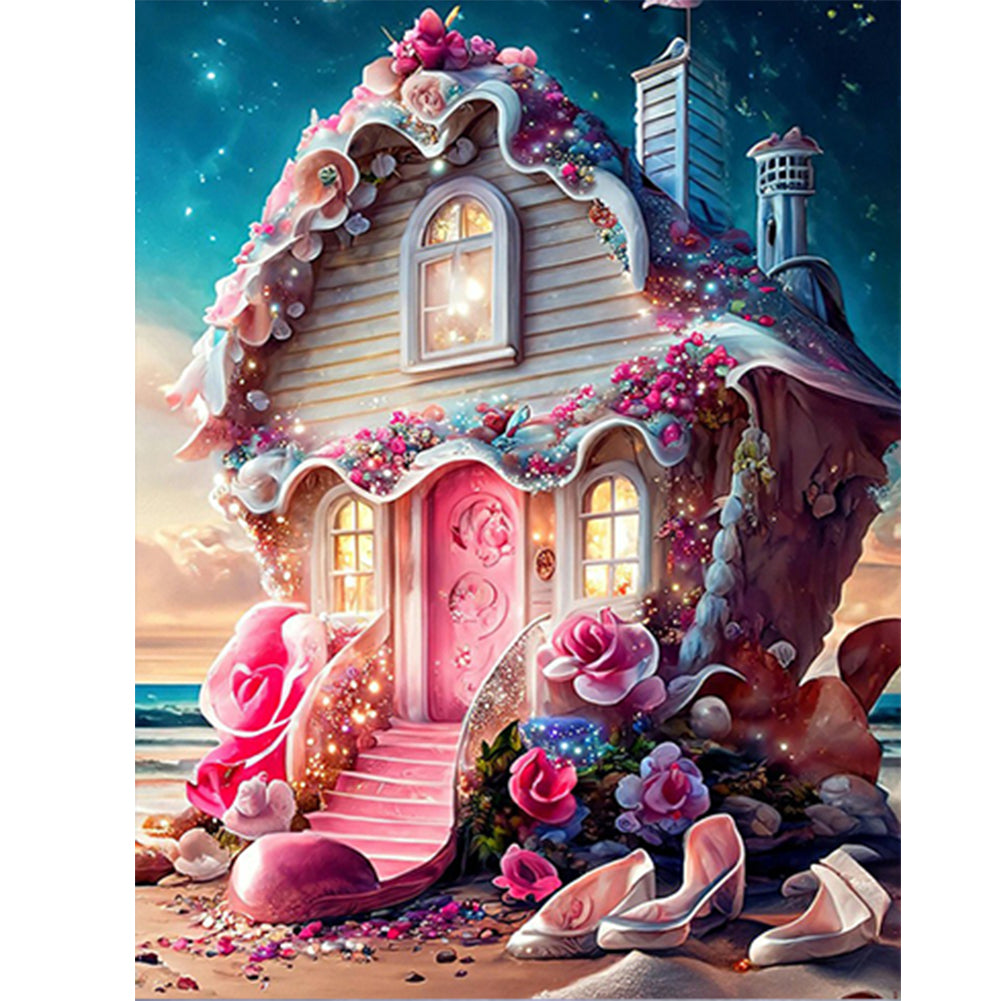 Flower House - Full Round Drill Diamond Painting 30*40CM
