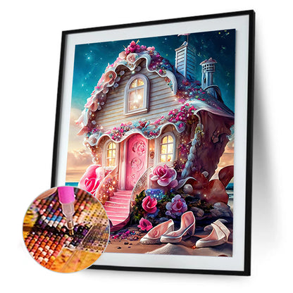 Flower House - Full Round Drill Diamond Painting 30*40CM