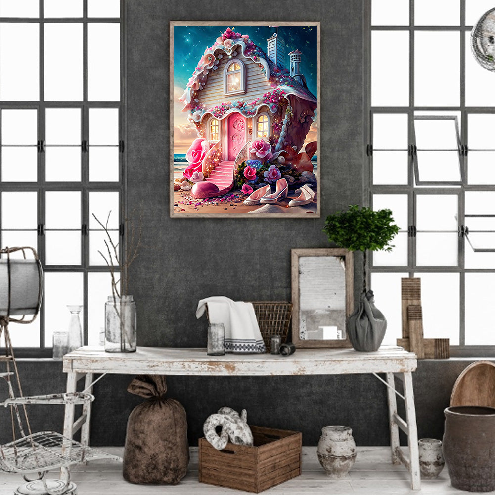 Flower House - Full Round Drill Diamond Painting 30*40CM