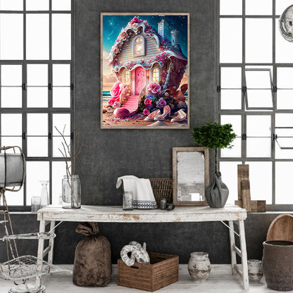 Flower House - Full Round Drill Diamond Painting 30*40CM