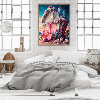 Flower House - Full Round Drill Diamond Painting 30*40CM