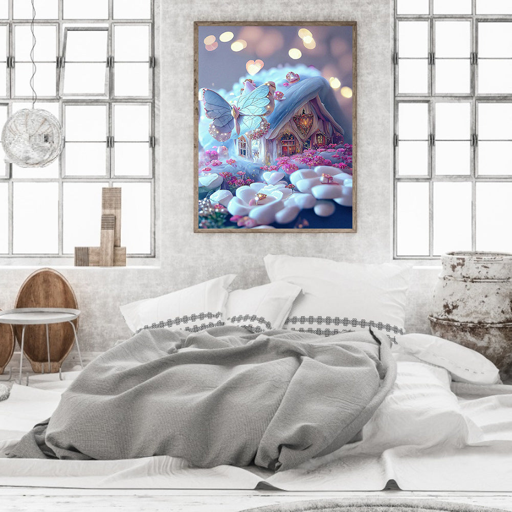 Flower House - Full Round Drill Diamond Painting 30*40CM