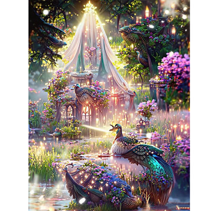 Flower House - Full Round Drill Diamond Painting 30*40CM