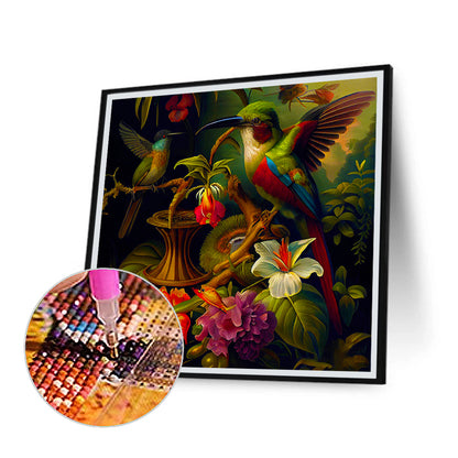 Flower Bush Fish Bird - Full Round Drill Diamond Painting 40*40CM