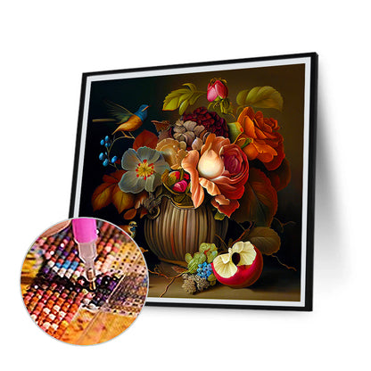 Flower Bush Fish Bird - Full Round Drill Diamond Painting 40*40CM