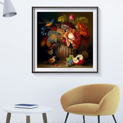 Flower Bush Fish Bird - Full Round Drill Diamond Painting 40*40CM