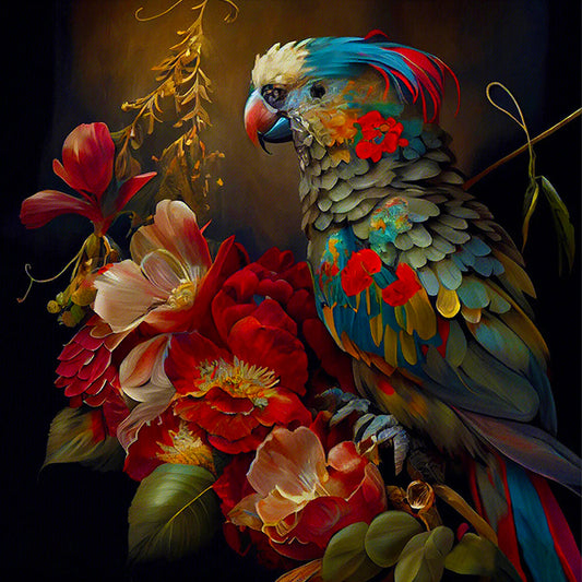 Flower Bush Fish Bird - Full Round Drill Diamond Painting 40*40CM